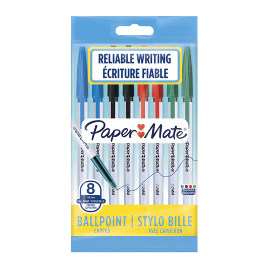 Paper Mate Ballpoint Pen 8 Pack Assorted