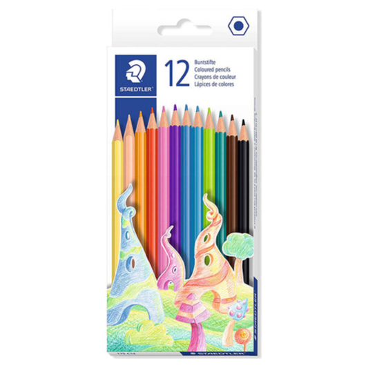 Staedtler Hexagonal Basic Coloured Pencil Assorted (12 Pack)