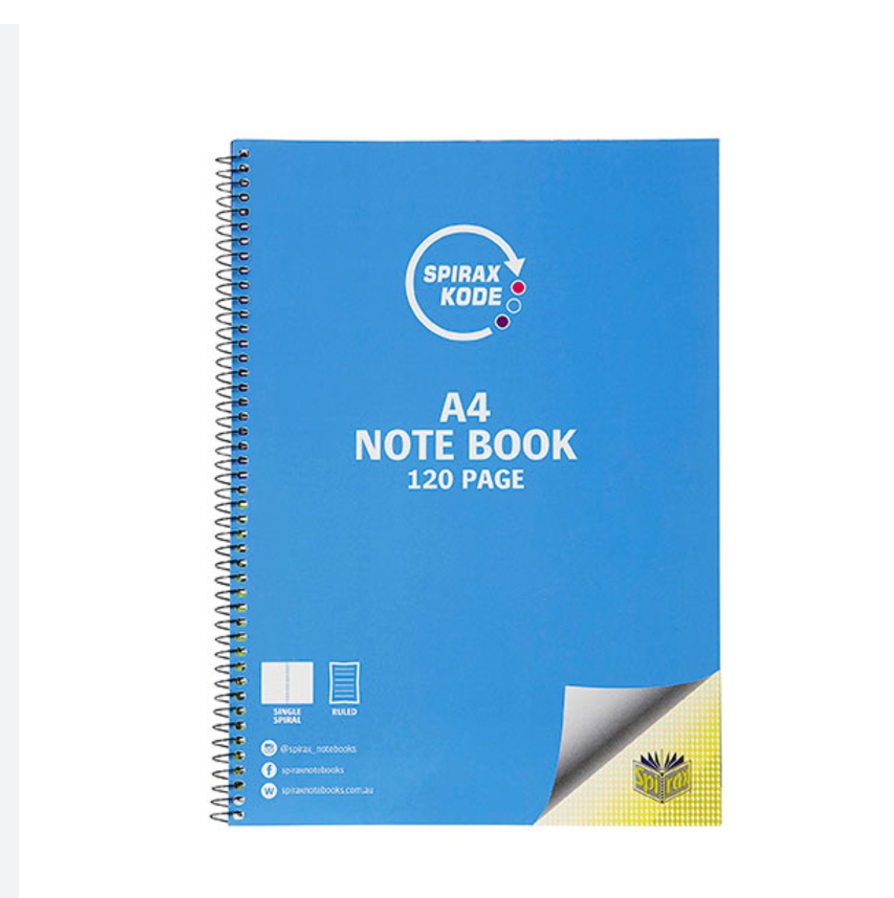 Spirax Kode A4 Notebook 120 Page (Assorted Colours)