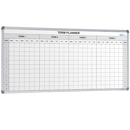 Visionchart School 4 Term Planner Whiteboard Standard Frame 2400 x 1200mm