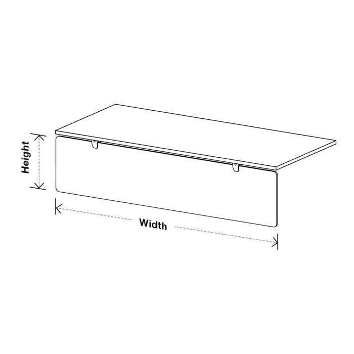 SANA Serenity Desk Screen 24mm Below Desk 1800 x 400mm