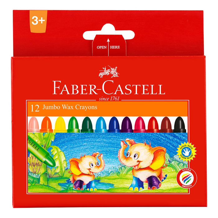 Faber-Castell Jumbo Wax Crayons 12 Pack