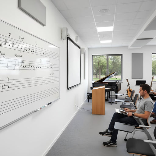 Visionchart DuraWrite Music Staff Whiteboard Standard Frame 1200 x 1200mm VMB1212