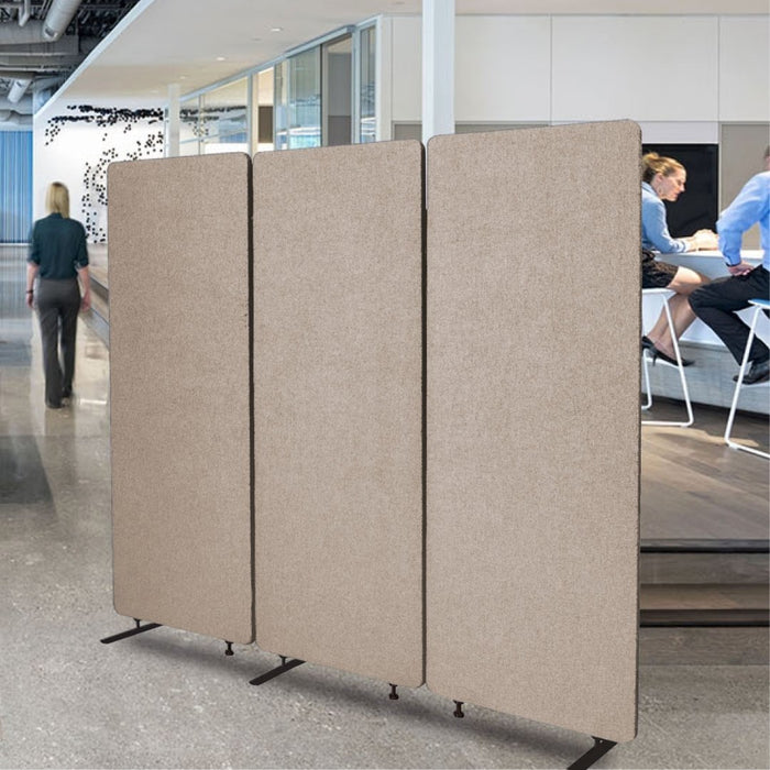 Visionchart ZIP Acoustic Screen Room Divider 3 Panel 1650 x 1830 x 28mm Sand ACP300-SA