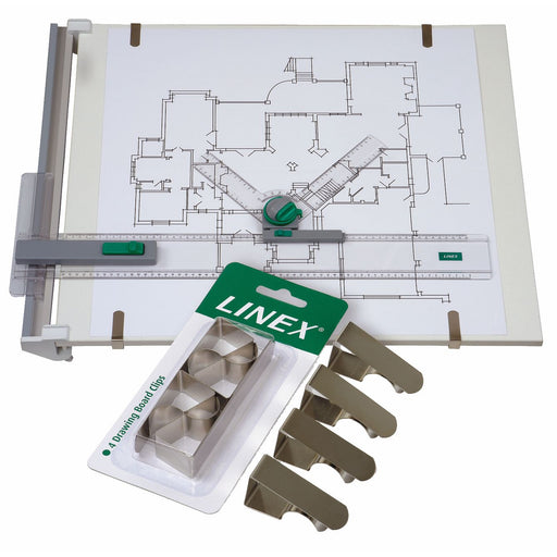 Linex Drawing Board Clips Pack 4