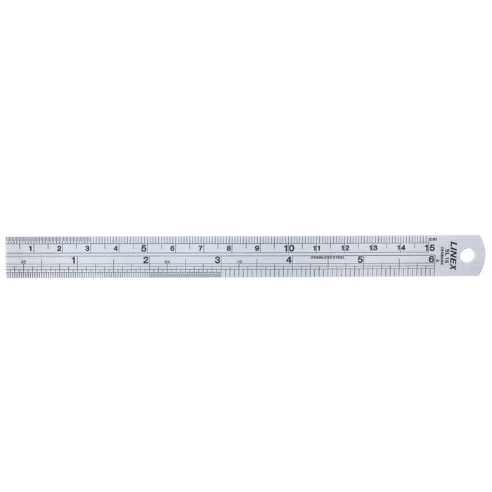 Linex Steel Ruler SL15 15cm Silver