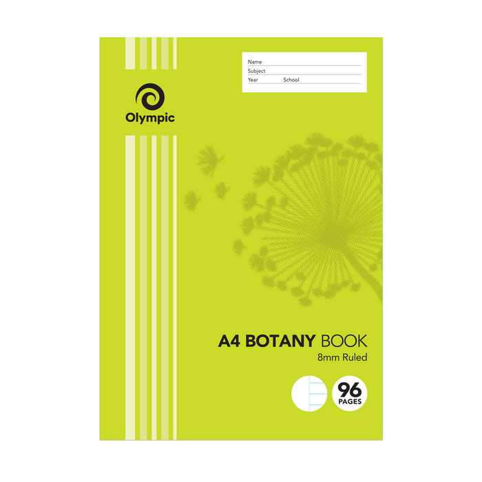 Olympic Botany Book 8mm Ruled A4 96 pages