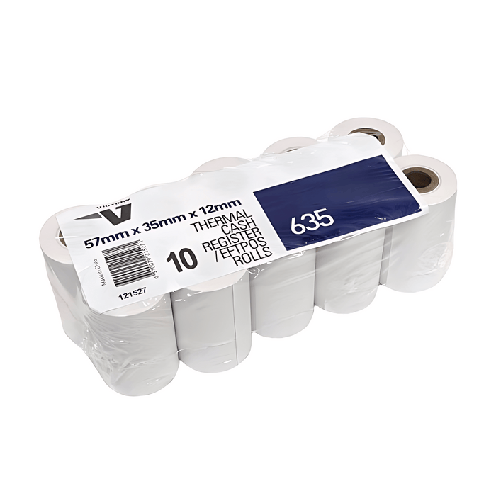Victory Paper Thermal Rolls 57 x 35 x 12mm 1 Ply Pack 10
