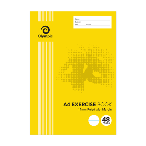 Olympic Exercise Book 11mm Ruled with Red Margin A4 48 pages