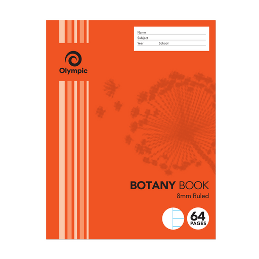 Olympic Botany Book 8mm Ruled/Blank 225x175mm 64 pages