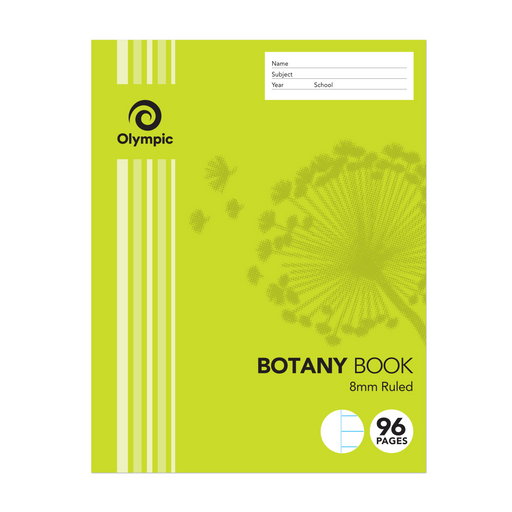 Olympic Botany Book 8mm Ruled/Blank 225x175mm 96 pages
