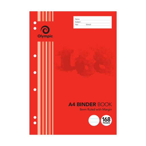 Olympic Binder Book 8mm Ruled with Red Margin A4 168 pages