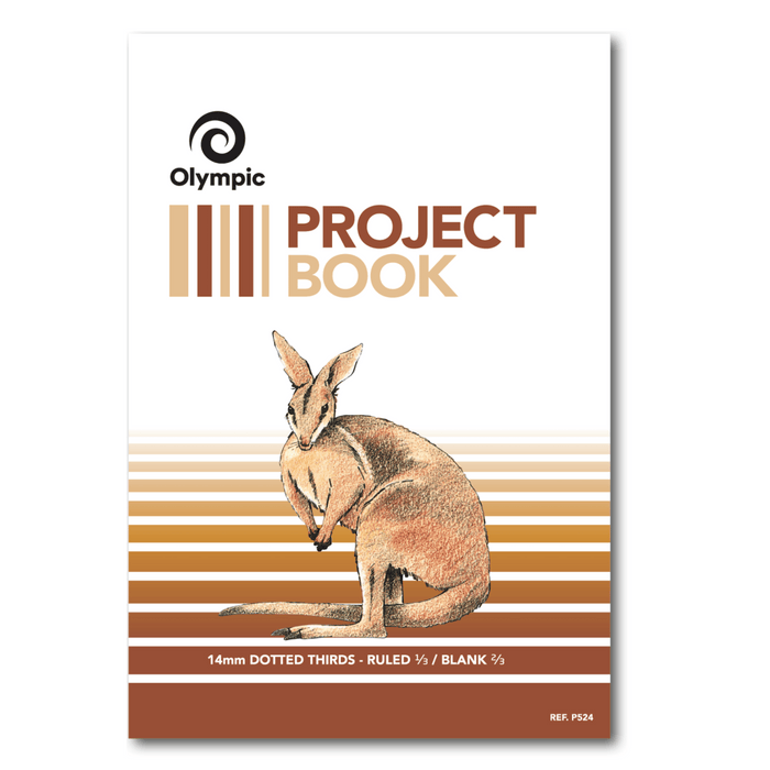 Olympic Project Book 14mm Dotted Thirds Ruled/Blank 335x240mm 24 pages