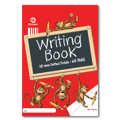 Olympic Writing Book Monkey 18mm Dotted Thirds 335x240mm 64 pages