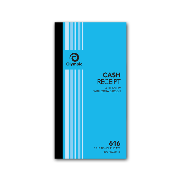 Olympic Carbon Duplicate Cash Receipt Book NO.616 254×135 75 Leaf