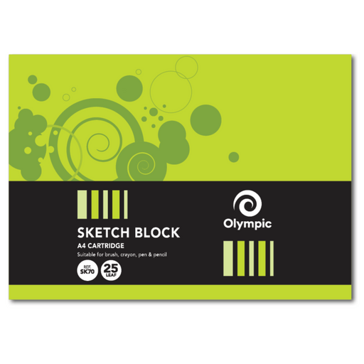 Olympic Sketch Block Cartridge Paper Top Bound with Cover A4 25 leaf