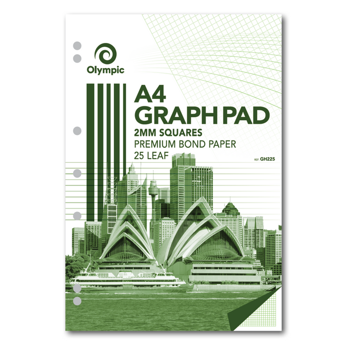 Olympic Graph Pad 2mm A4 25 Leaf