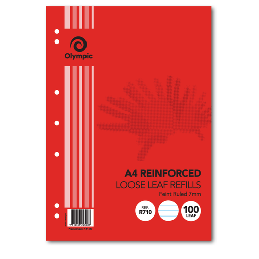 Olympic Loose Leaf Refill 7mm Ruled with Red Margin A4 100 leaf