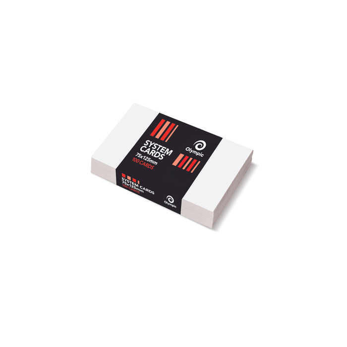 Olympic Plain System Cards 75 x 125mm – White (Pack of 100)