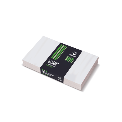 Olympic Plain System Cards 125 x 200mm – White (Pack of 100)