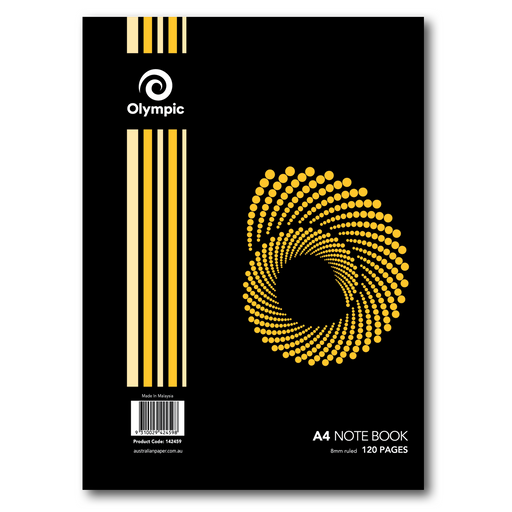 Olympic Notebook 8mm Ruled Spiral Bound A4 120 pages