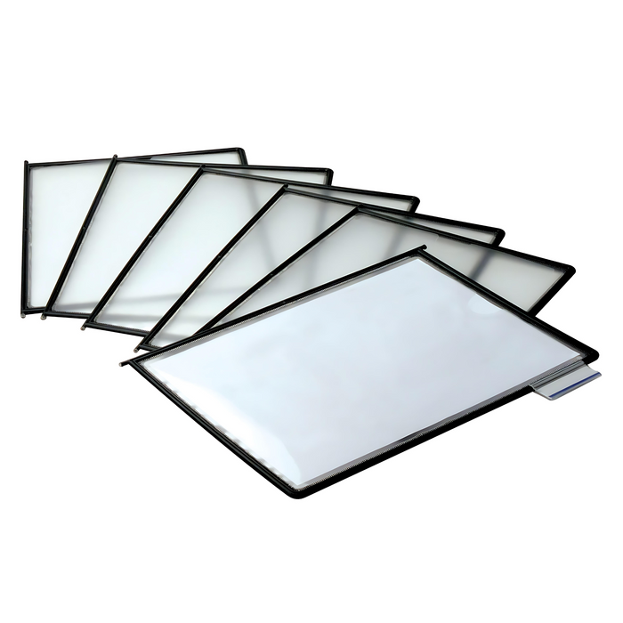Flip N Find Panels with Tabs & Inserts A4 Black Pack 10