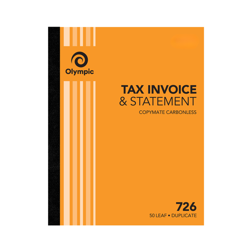 Olympic Carbonless Duplicate Invoice Statement Book NO.726 250×200 50 Leaf
