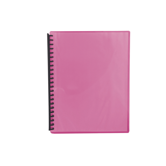 Olympic Display Books A4 20 Page Ribbed Fluoro Red