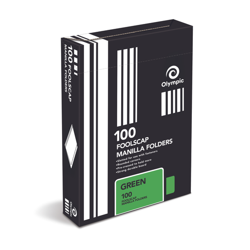 Olympic Manilla Folder Foolscap Green Box 100