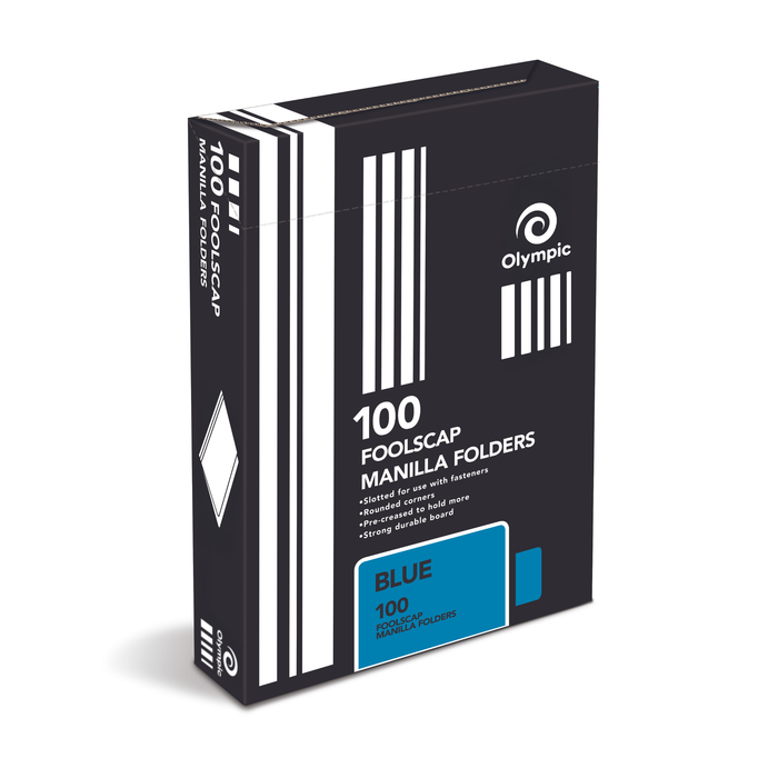 Olympic Manilla Folder Foolscap Blue Box 100