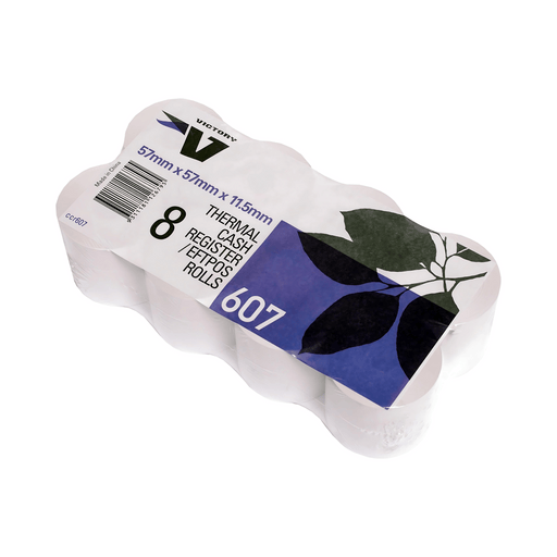 Victory Paper Thermal Rolls 57 x 57 x 12mm 1 Ply Pack 8