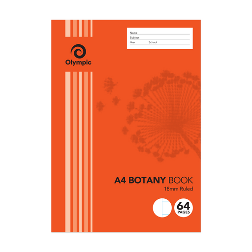 Olympic Botany Book 18mm Ruled A4 64 pages