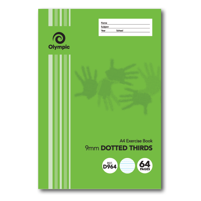 Olympic Exercise Book 9mm Dotted Thirds with Red Margin A4 64 pages