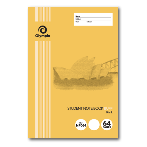 Olympic NSW Primary Student Notebook Blank 250x175mm 64 pages Buff