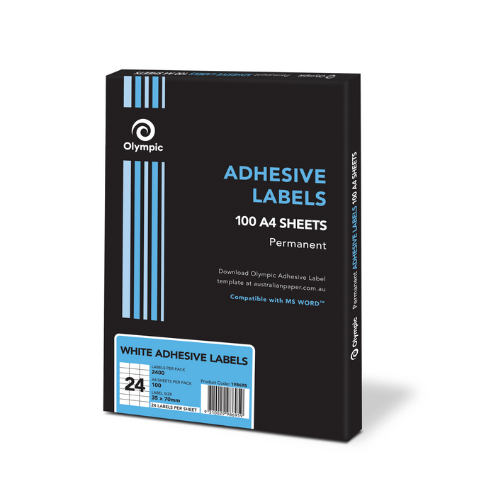 Olympic Labels Adhesive 24UP 70x35mm Box 100