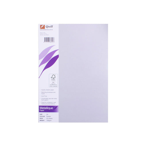 Quill Metallique Paper 120gsm A4 Pack 25 Peridot