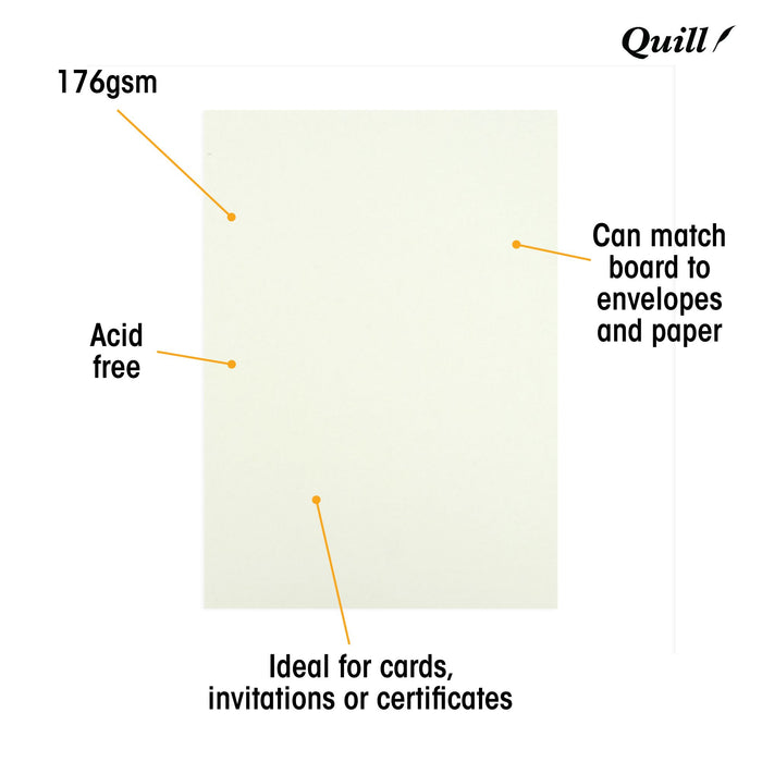 Quill Parchment Board 176gsm A4 Pack 50 White
