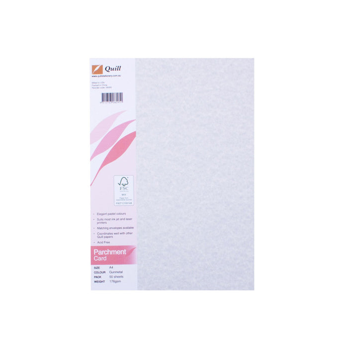 Quill Parchment Board 176gsm A4 Pack 50 Gunmetal