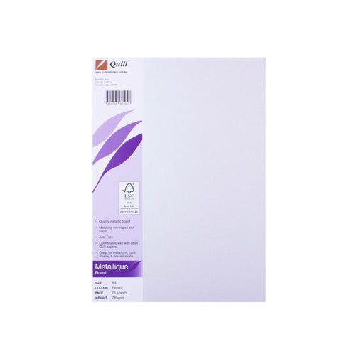 Quill Metallique Board 285gsm A4 Pack 25 Peridot