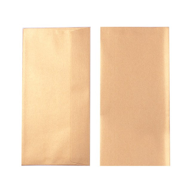 Quill Metallique Envelope 120gsm DL Pack 10 Autumn Gold