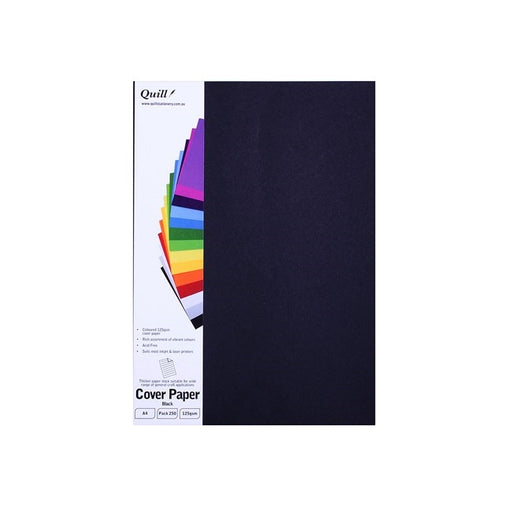 Quill Cover Paper 125gsm A4 Pack 250 Black