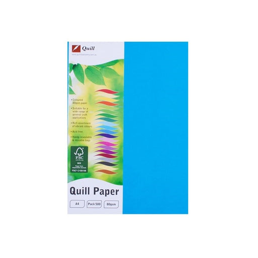 Quill Coloured Paper 80gsm A4 Pack 500 Marine Blue