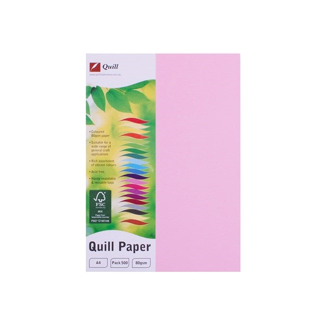 Quill Coloured Paper 80gsm A4 Pack 500 Musk