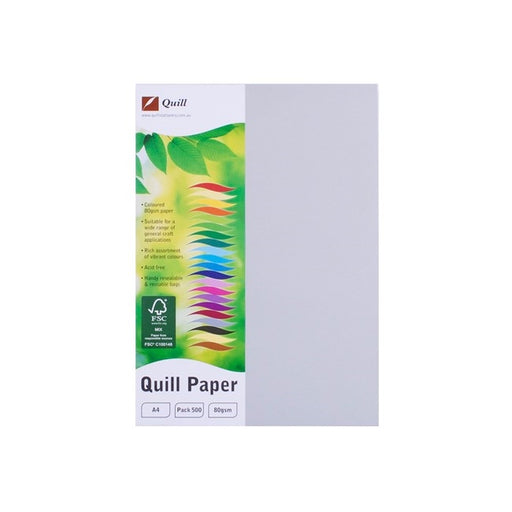 Quill Coloured Paper 80gsm A4 Pack 500 Grey