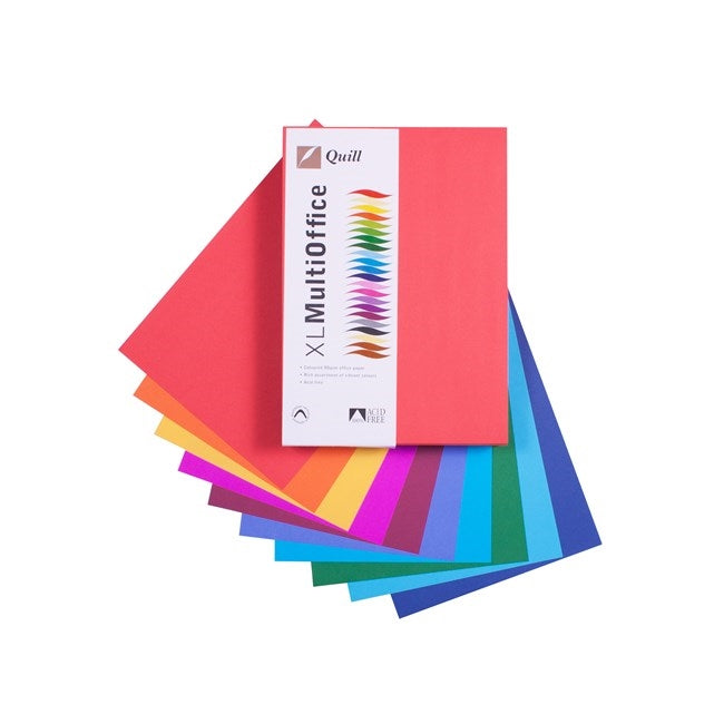 Quill Coloured Paper 80gsm A4 Pack 500 – Assorted