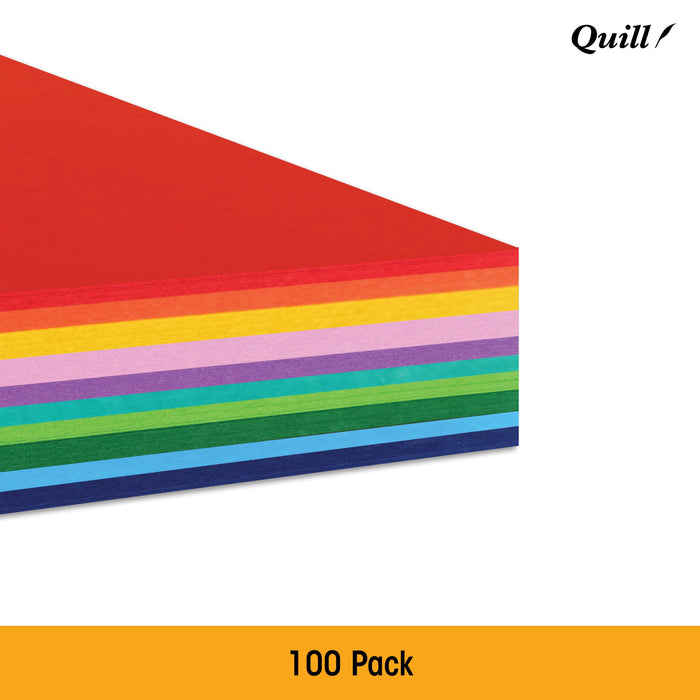 Quill Coloured Board 210gsm A4 Pack 100 Assorted