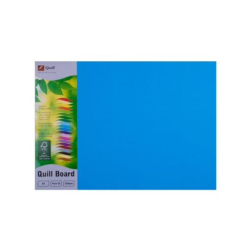 Quill Coloured Board 210gsm A3 Pack 25 Marine Blue