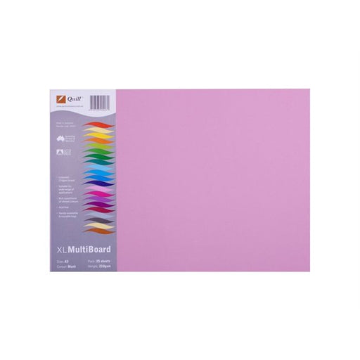 Quill Coloured Board 210gsm A3 Pack 25 Musk
