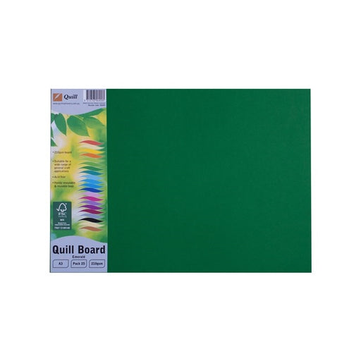 Quill Coloured Board 210gsm A3 Pack 25 Emerald