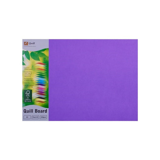 Quill Coloured Board 210gsm A3 Pack 25 Lilac